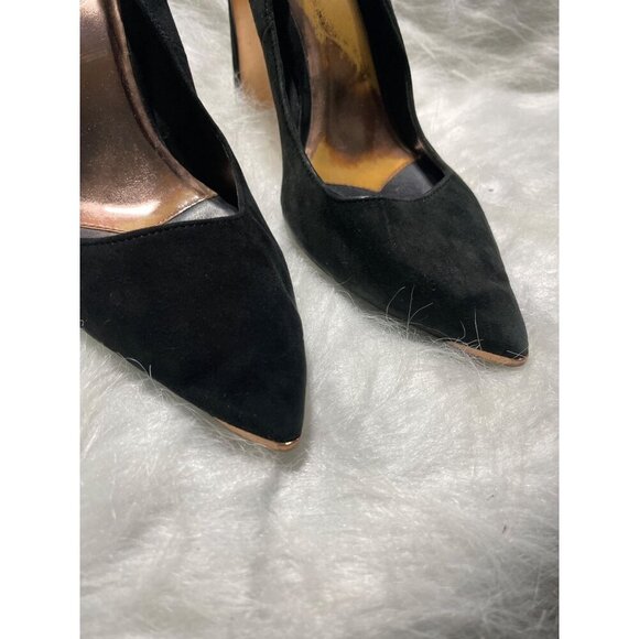 Ted Baker Womens Black Suede Pointed Toe Heels With Bow Detail size 38 - Picture 2 of 6